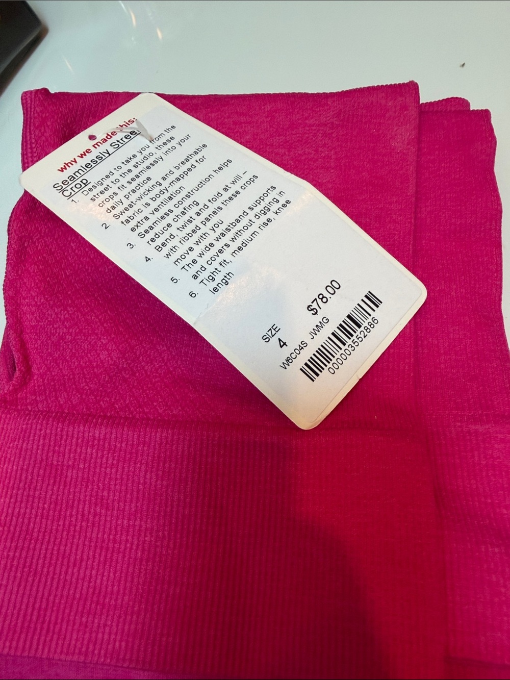lululemon athletica Fuchsia Seamless Crop leggings